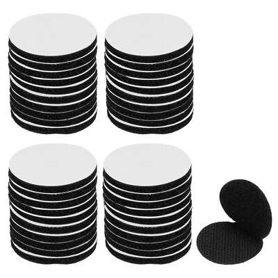 40 Pairs Round Adhesive Hook and Loop Dots 1.2 Inch, Black