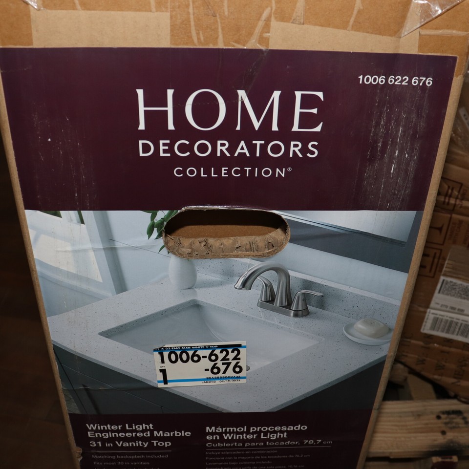 Home Decorators Single Sink Vanity Top Engineered Stone 31"W x 22"D