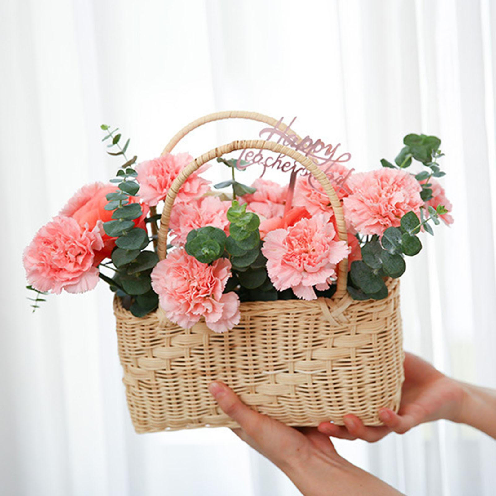 Beautiful Fall Arrangement In Handled Basket Pillow & Wedding wall