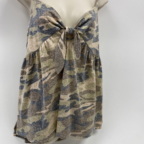 Womens Hopely camo Tank Top Size small oversized New tie knot detail cut out - Picture 3 of 8