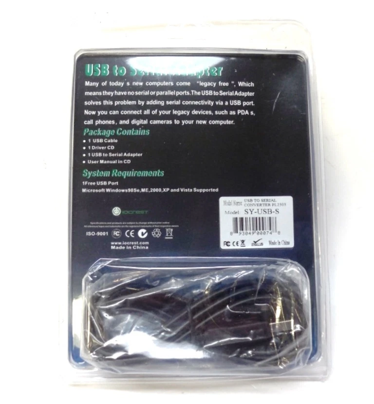 IOCREST USB TO SERIAL (DB-9) ADAPTER CONVERTER SY-USB-S, 9 PIN - Image 4 of 4