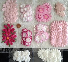 129 Flowers Lot assortment flower petals Pink Wedding Handmade Mulberry Paper 1