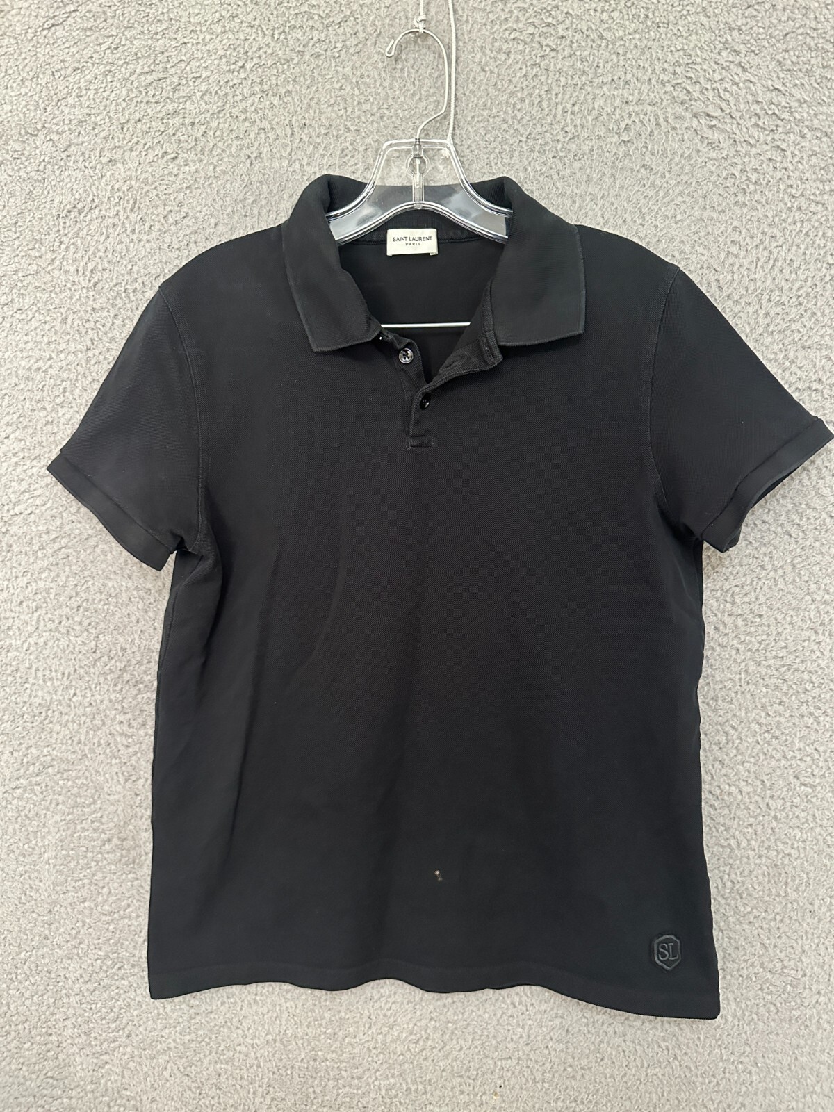 Polo donna Saint Laurent taglia grande nera manica corta cotone adulto