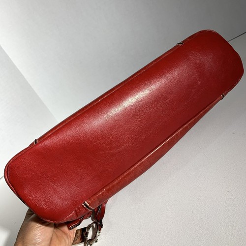 Giani Bernini Red Glazed Leather Long Purse Handbag Double Handles Zipper - Picture 24 of 24