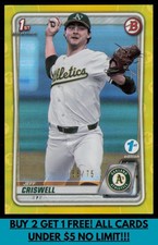 2020 Bowman Draft 1st Edition #BD-134 Jeff Criswell Yellow #/75