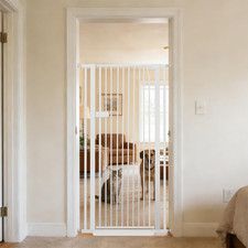 Extra Tall Cat Gate 55.12" High 29.92"-34.24" Wide Pet Gate White