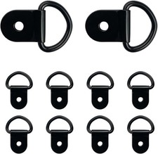 10 Pcs Small Steel D-ring Tie Downs Heavy Duty Steel Anchor Lashing Rings Black