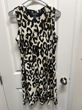 Karen Kane Animal Print Sleeveless Scoop Neck Dress Size Medium