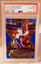 2019 Select BLUE REFRACTOR MARQUISE BROWN /175 RC Rookie Card PSA 10 GEM MINT. rookie card picture