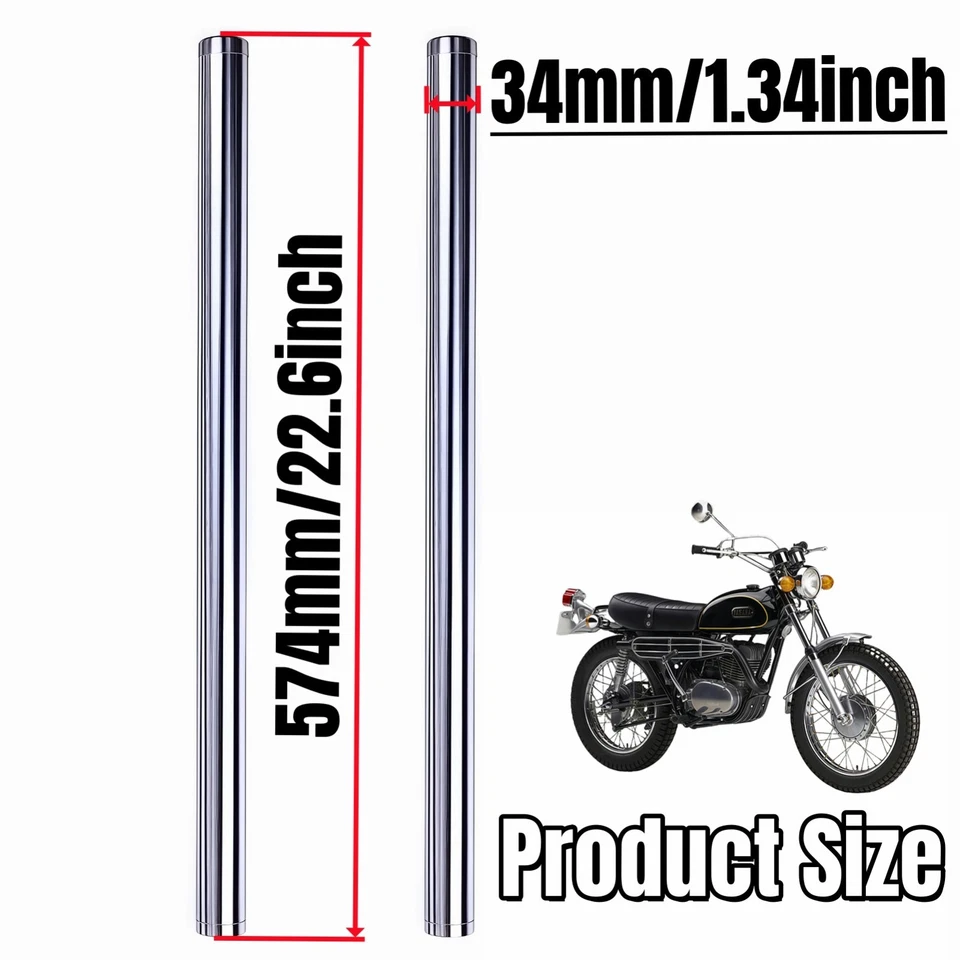 2x Front Suspension Inner Fork Tubes for YAMAHA RT1B RT2 RT3 DT1E DT2 1970-1974 - Imagem 2 de 4