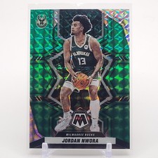 2021-22 Panini Mosaic - Jordan Nwora #47 Green Mosaic Prizm - Milwaukee Bucks