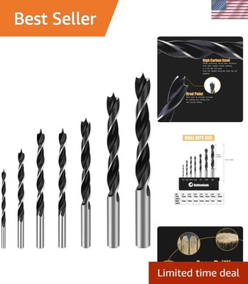 Brad Point Wood Drill Bit Set,7 Pcs1/8'',5/32'',3/16'',7/32'',1/4'',5/16'',3/...