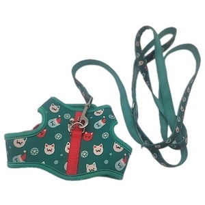 Merry&Bright Cat Vest Harness and Leash 2 Piece Christmas Winter Theme