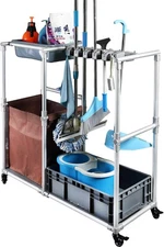 Janitorial Cart Rolling Cleaning Cart on Wheels #R07