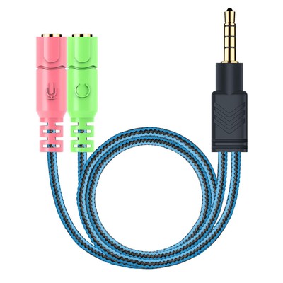 MillSO Headphone Mic Splitter, 3.5mm Headset Adapter (Microphone + Audio) 2 TRS