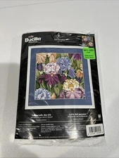Plaid Bucilla Iris Paradise Needlepoint Kit 4725 Sealed 14" x 14" New in package
