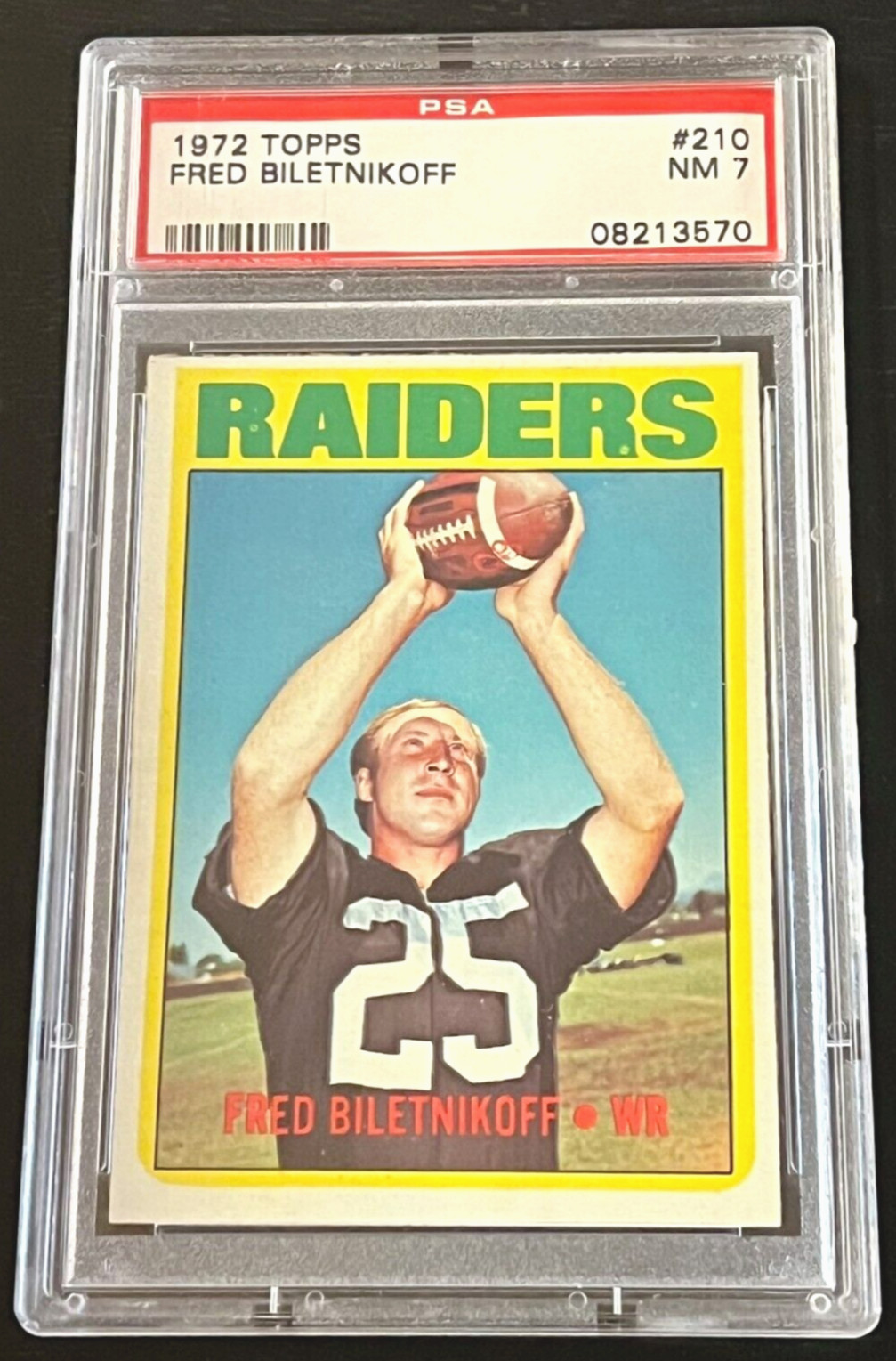 1972 TOPPS #210 FRED BILETNIKOFF PSA 7 CENTERED PITTSBURGH STEELERS