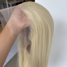 Glue Less Lace Front Wig Blonde Long Straight Heat Resistant Hair