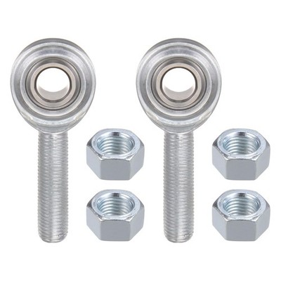 2 PCS ECM6 Rod End Joint Bearing 3/8 Inch Bore 3/8-24 Left Hand Jam Nut