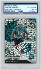 Jaelan Phillips Signed 2021 Mosaic No Huddle Rookie Card RC PSA