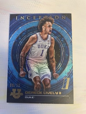 Dereck Lively PRIZM BLUE REFRACTOR # /99 ROOKIE CARD 2022-23 Bowman INCEPTION RC