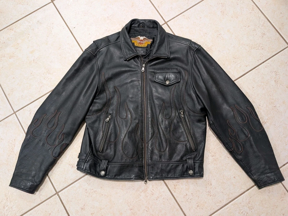 Harley Davidson Leather Jacket Flames for sale | eBay