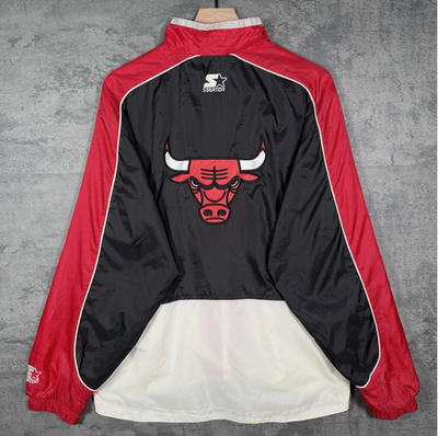 Vintage 90s Youth NBA Starter Chicago Bulls Full Zip Windbreaker