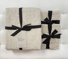 West Elm EUROPEAN FLAX LINEN Duvet King/Cal King  2 Euro Shams Natural Flax NWT