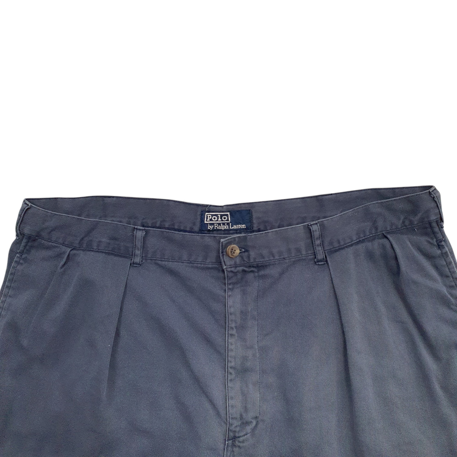RALPH LAUREN Double Pleated Blue Chino Cotton Shorts Mens W36 image 2
