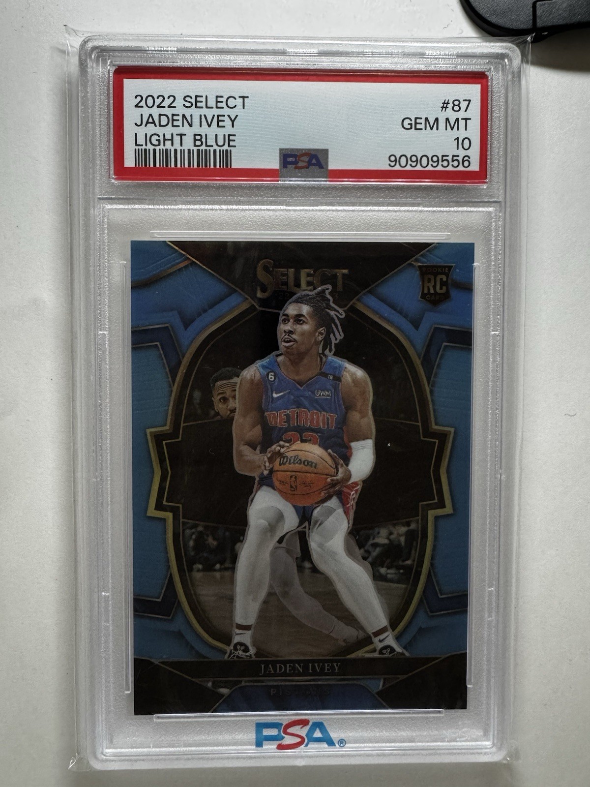 2022-23 Panini Select Concourse Jaden Ivey #87 Light Blue Prizm /299 PSA 10
