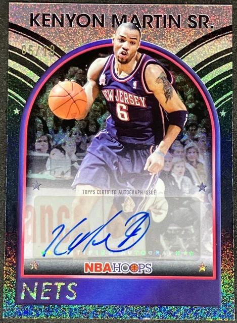 2025 Topps NBA Hoops Kenyon Martin Sr Auto Black /10 1989 #89S-KMS Nets SSP