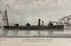 Orig. 1863 Civil War Frigate USS ROANOKE of US NAVY @ NYC D. T. Valentine PRINT