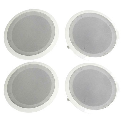 Pyle Home PDIC Series 8'' 250W Round Flush Mount Wall Ceiling Speakers (4 Pack)