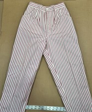 Vintage Red  White Pin Striped Women  s Pants High Waist Retro  33 waist
