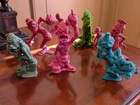 Vintage 1963–64 Marx Nutty Mads Figures Lot (6) Plastic Comic Character Toys Rar
