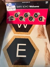 NIP Schoolgirl Welcome Simply Boho Bulletin Board Set Classroom School Education