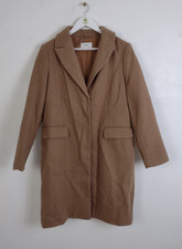 M&S Women's Long Coat Size 14 Beige New