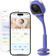 2K HD Smart Baby Monitor Camera AI Breathing Tracker Sleep Monitor