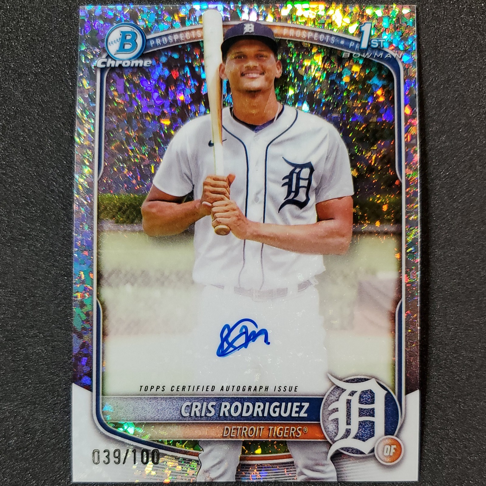 2025 Bowman Chrome Cris Rodriguez 1st Auto 39/100 Mini Diamond #CPA-CR TIGERS