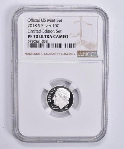PF70 UCAM 2018-S Silver Roosevelt Dime Limited Edition NGC BROWN Lbl *8094