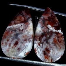 19.90Cts 100 Natural Aqua Chalcedony Pair Pear Cabochon 12X22X4MM