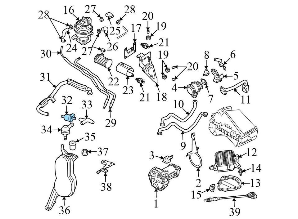 Electroválvula de ventilación de purga cárter 2004-2006 Porsche Cayenne 1C0906517A Foto 3 de 4