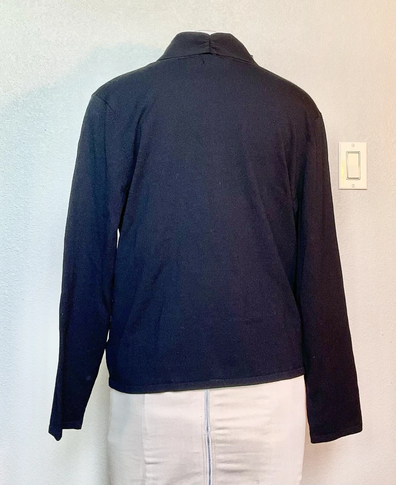 ¡NUEVO CON ETIQUETAS! Camiseta Jones New York Elements Mujer Negra Volantes Elástica 1X Foto 3 de 4