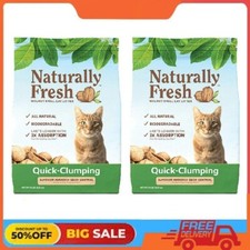 2 Bag Naturally Fresh Quick-Clumping Cat Litter, Walnut-Based, Unscented, 26 lb