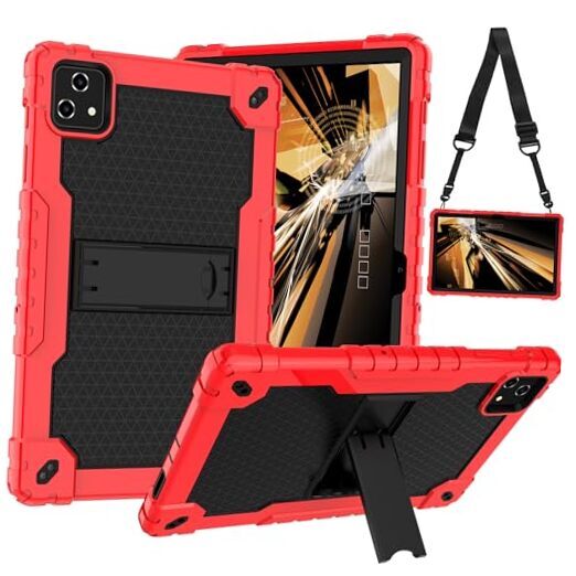 Tablet Case for T-Mobile Revvl Tab 5G 2023 Released Heavy Duty Red+Black-image