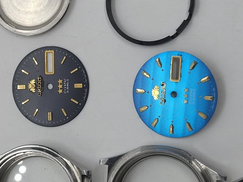 Vintage cases & dials for wristwatches Orient Japan stainless steel 4 pieces - Picture 9 of 15