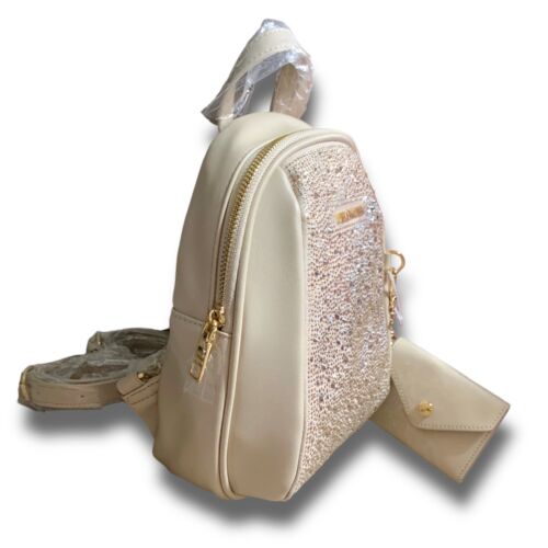 Steve Madden Bgemma Mini Mochila Bolso de Mano Estrás Beige Nuevo con etiquetas - Imagen 3 de 9
