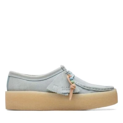 Mocassin Femme Clarks en Daim Bleu Ciel Art. Wallabee Coupe - Photo 1/4