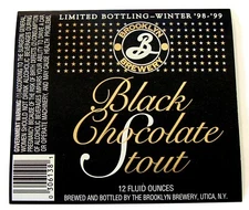 Brooklyn Brewery BLACK CHOCOLATE STOUT - WINTER '98-'99 beer label 12oz