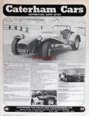 CATERHAM 'Super 7' Sports Car ADVERT #1 Original Vintage 1980 Print Ad E05/03